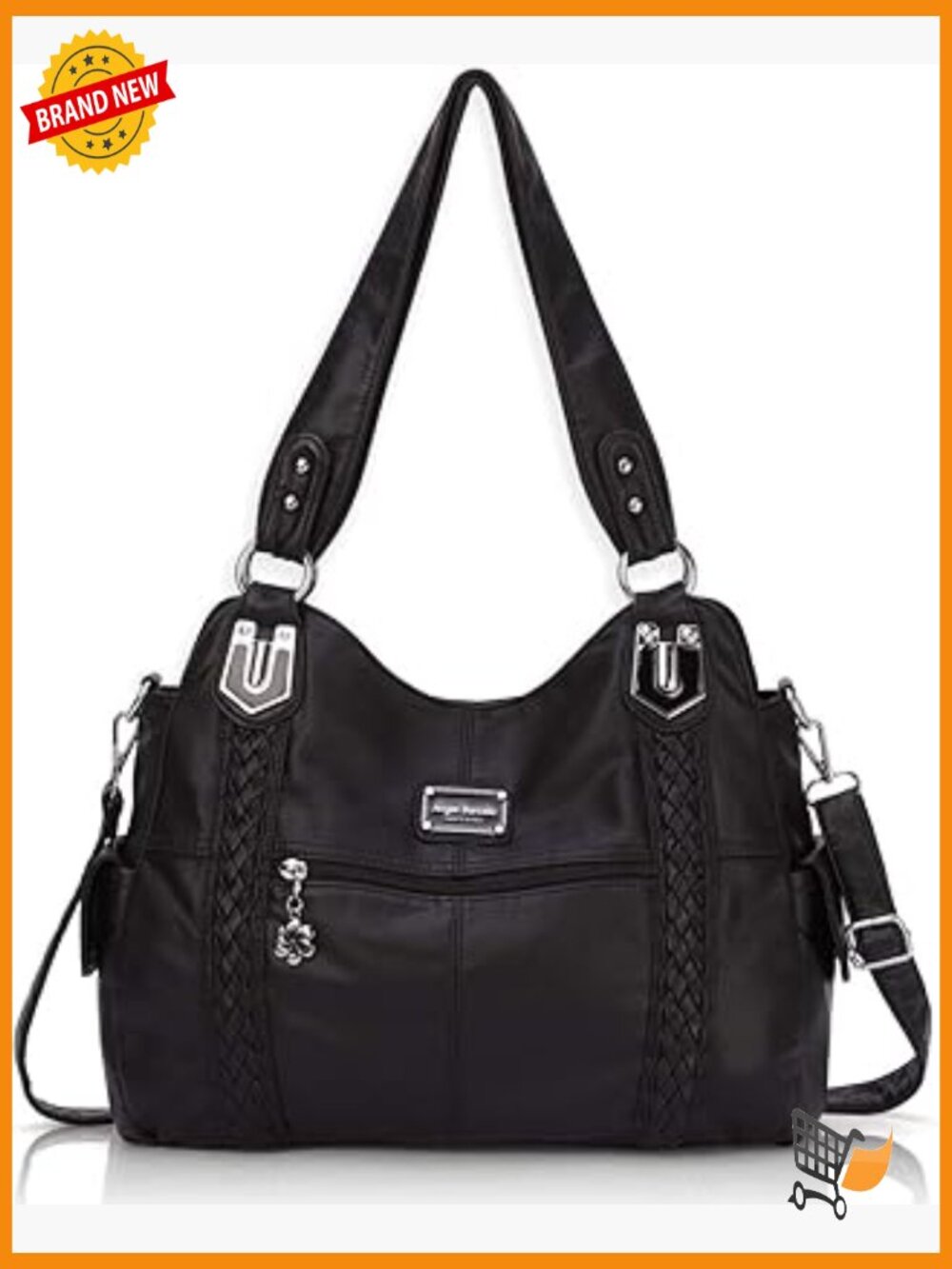 Soft PU Leather Hobo Tote Shoulder Crossbody Bag Large